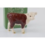 Boxed Beswick Hereford calf. In good condition with no obvious damage or restoration.