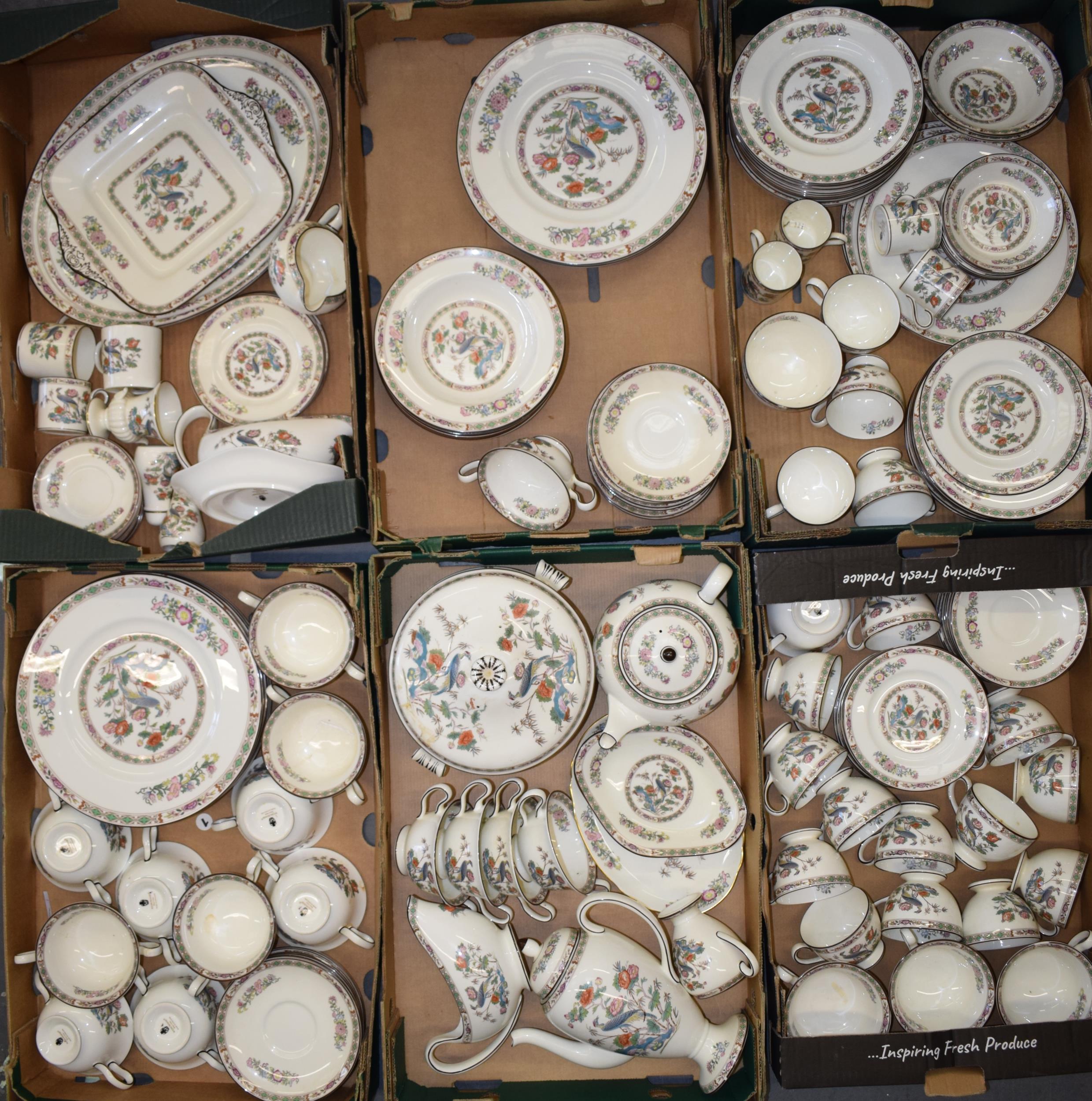 A large and extensive collection of Wedgwood Kutani Crane tea and dinner ware to include cups,