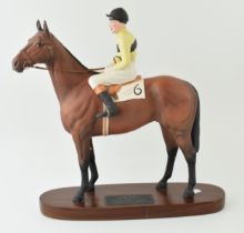 Beswick model of Arkle with Pat Taaffe up, a Connoisseur Model, on wooden base. In good condition