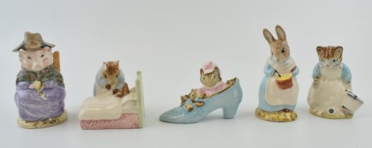 Royal Albert Beatrix Potter figures to include And This Pig Had None, the Old Woman Who Lived in a