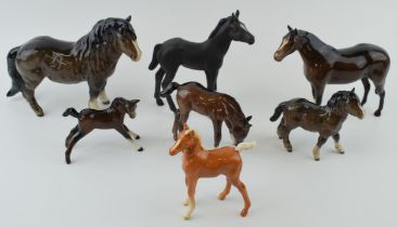 Beswick to include a Shetland pony, a Shetland foal, a palomino foal and others (7). In good