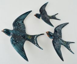 Beswick Swallow wall plaques to include 757-1, 757-2 (broken wing) and 757-3 (3). Two are in good