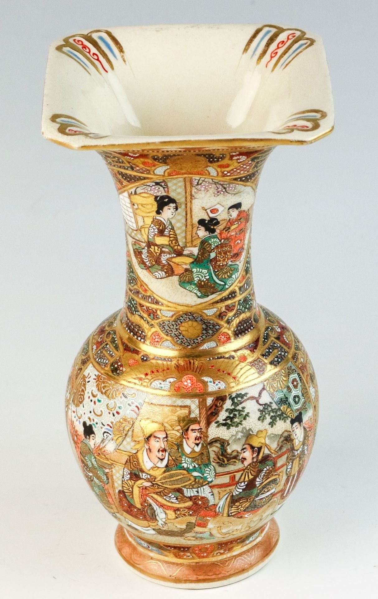 Bauchige Vase mit viereckiger Mündung Japan, Satsuma - Image 3 of 4