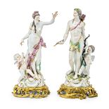 Venus mit Amorette. Apoll mit Amorette Meissen, um 1750/60