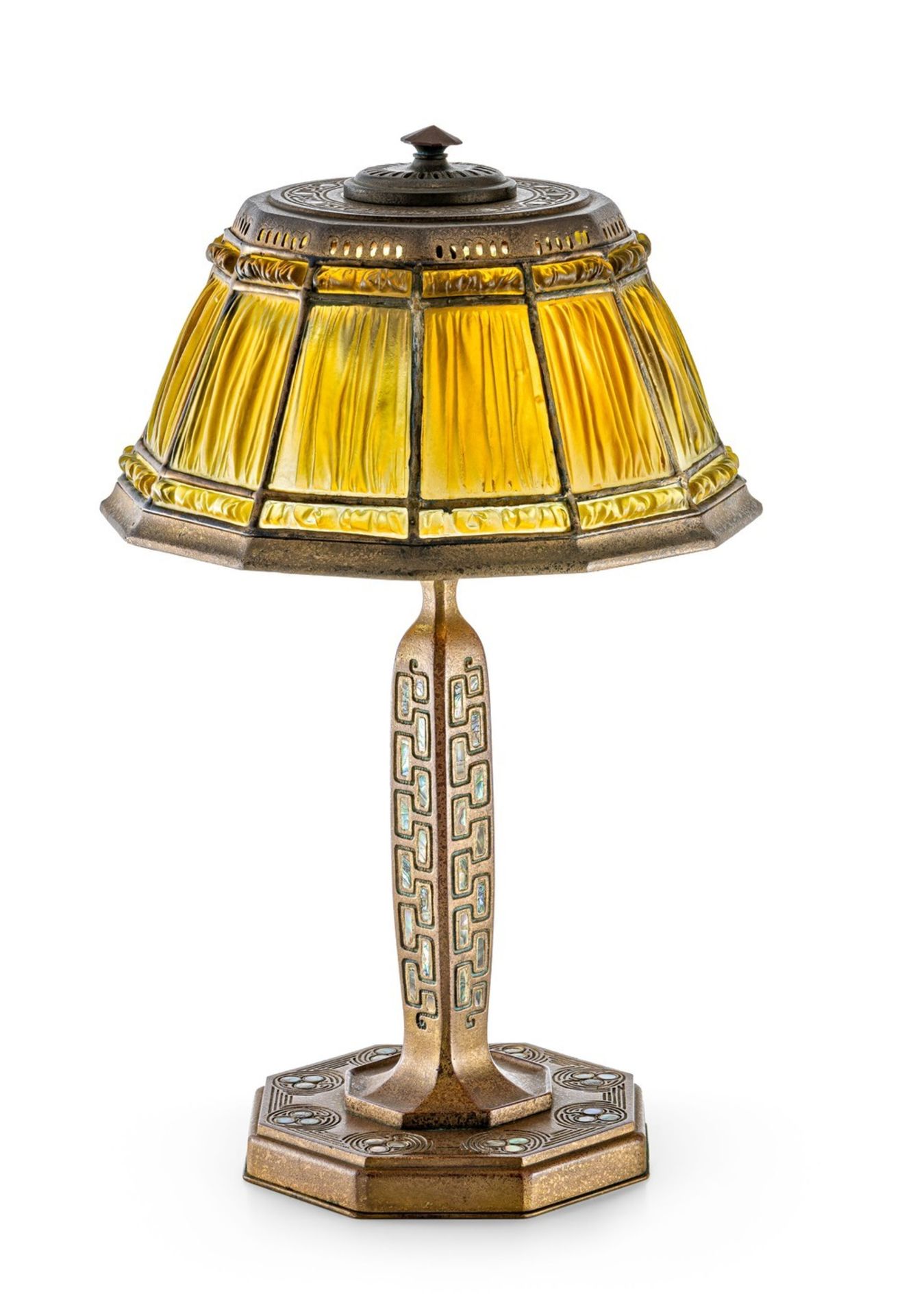Tischlampe "Abalone Linenfold" Tiffany Studios, New York, um 1910