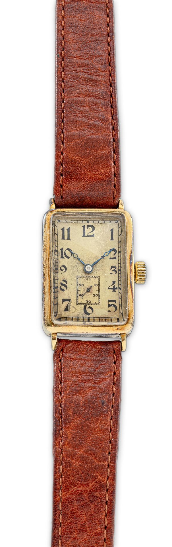 Longines-Vintage-Gold-Armbanduhr "Tank", Art Deco Zeit