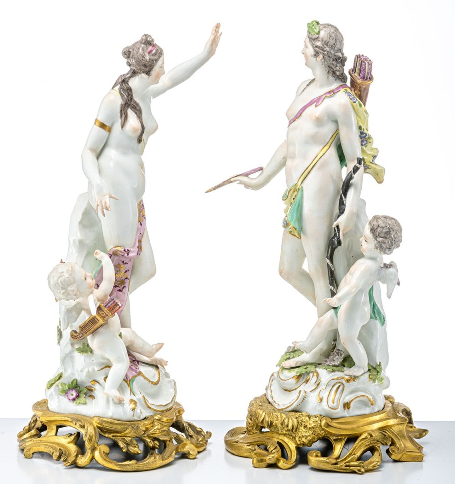 Venus mit Amorette. Apoll mit Amorette Meissen, um 1750/60 - Image 2 of 4