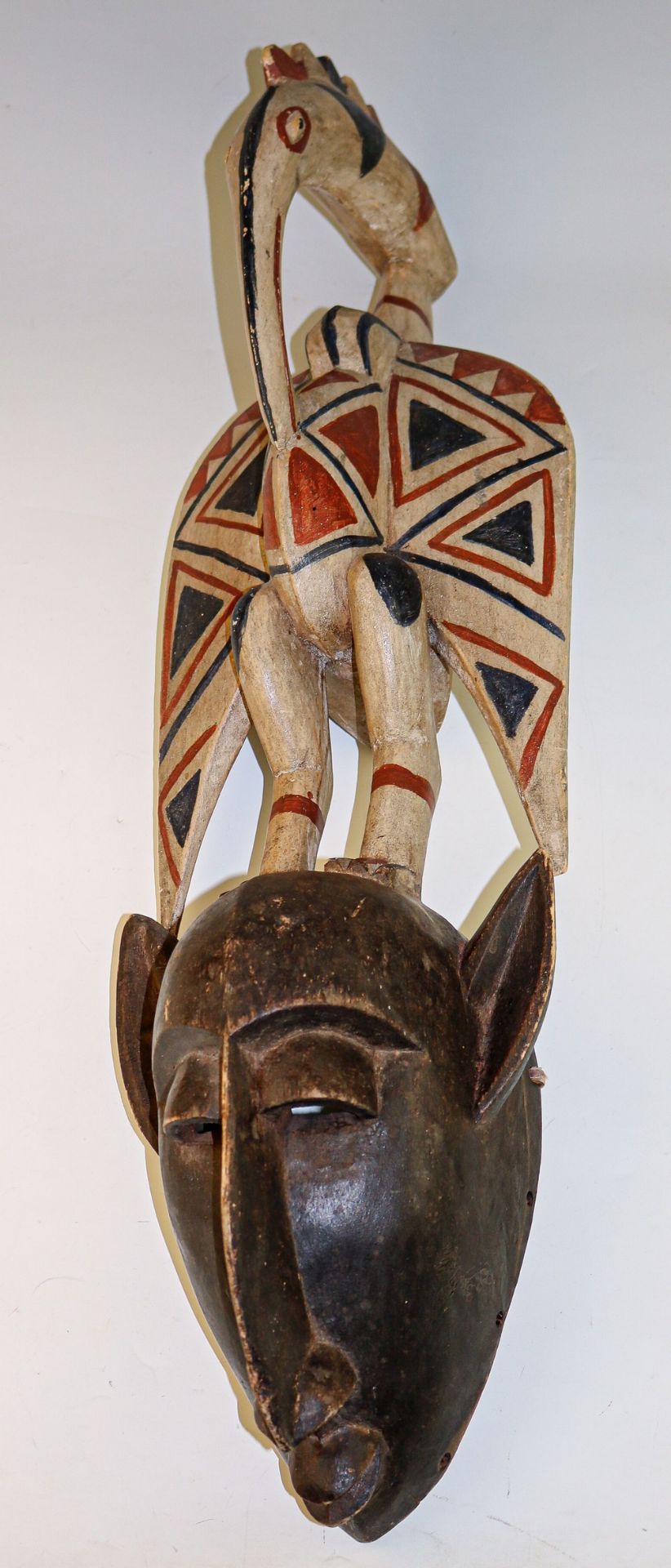 Tierkopfmaske mit großem Vogelaufsatz Elfenbeinküste