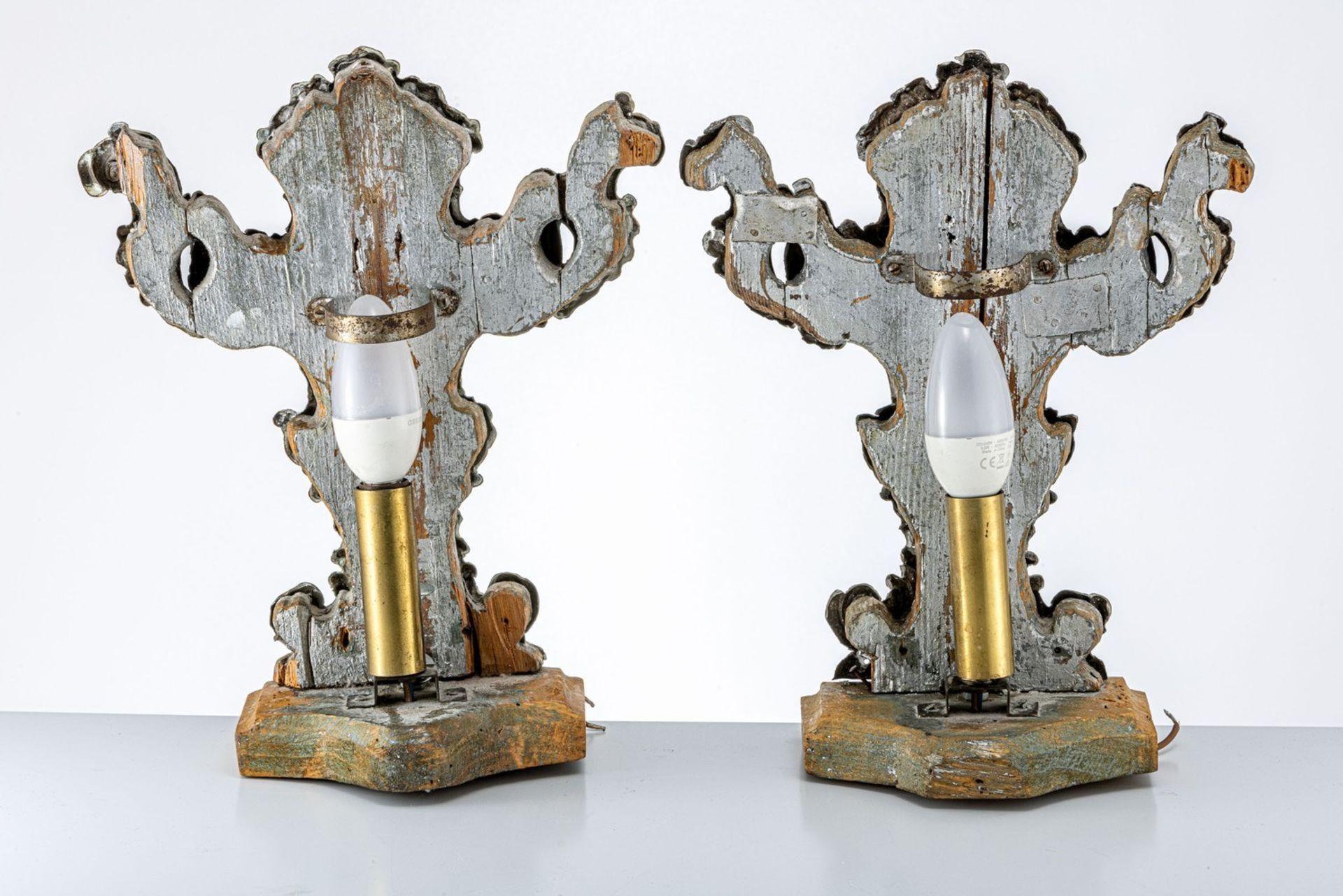 Ein Paar barocke Palmwedelhalter als Lampe - Image 4 of 6