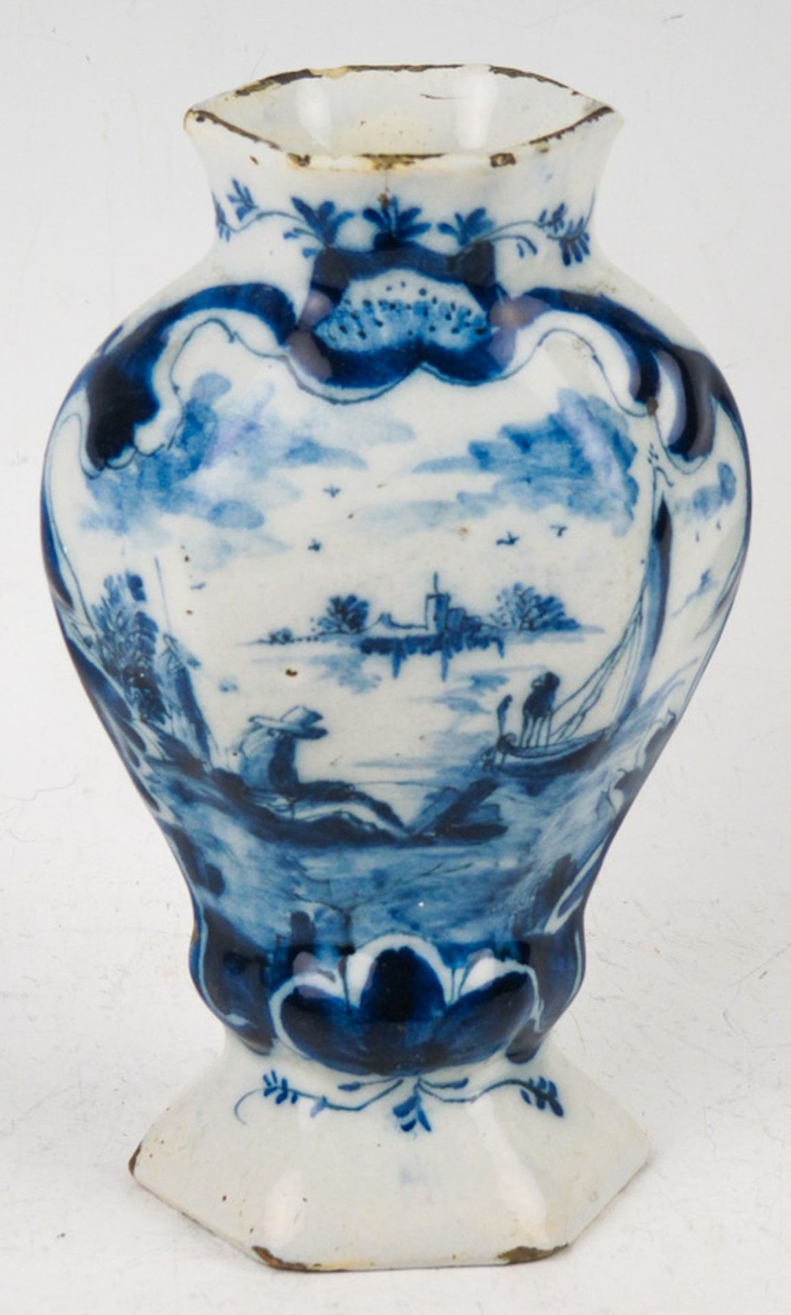 Kleine Balustervase Delft, M. 18. Jh.