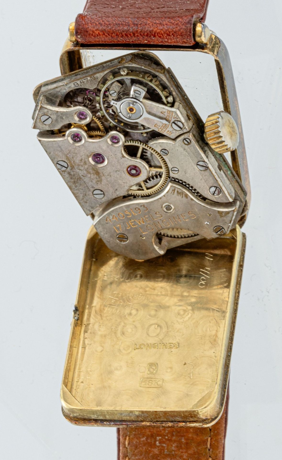 Longines-Vintage-Gold-Armbanduhr "Tank", Art Deco Zeit - Image 2 of 2