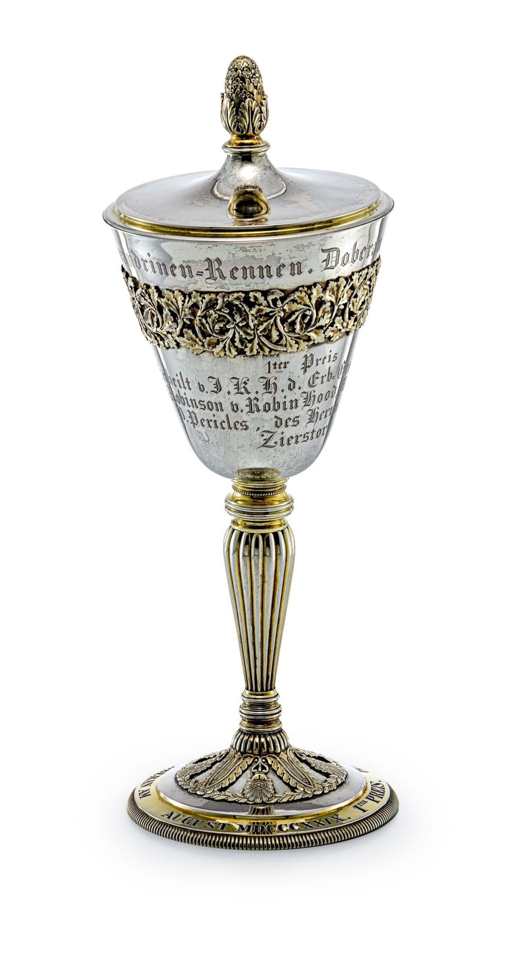 Deckelpokal als erster Preis für das Pferderennen in Doberan 1829 Berlin, um 1829 - Meister Georg Ho