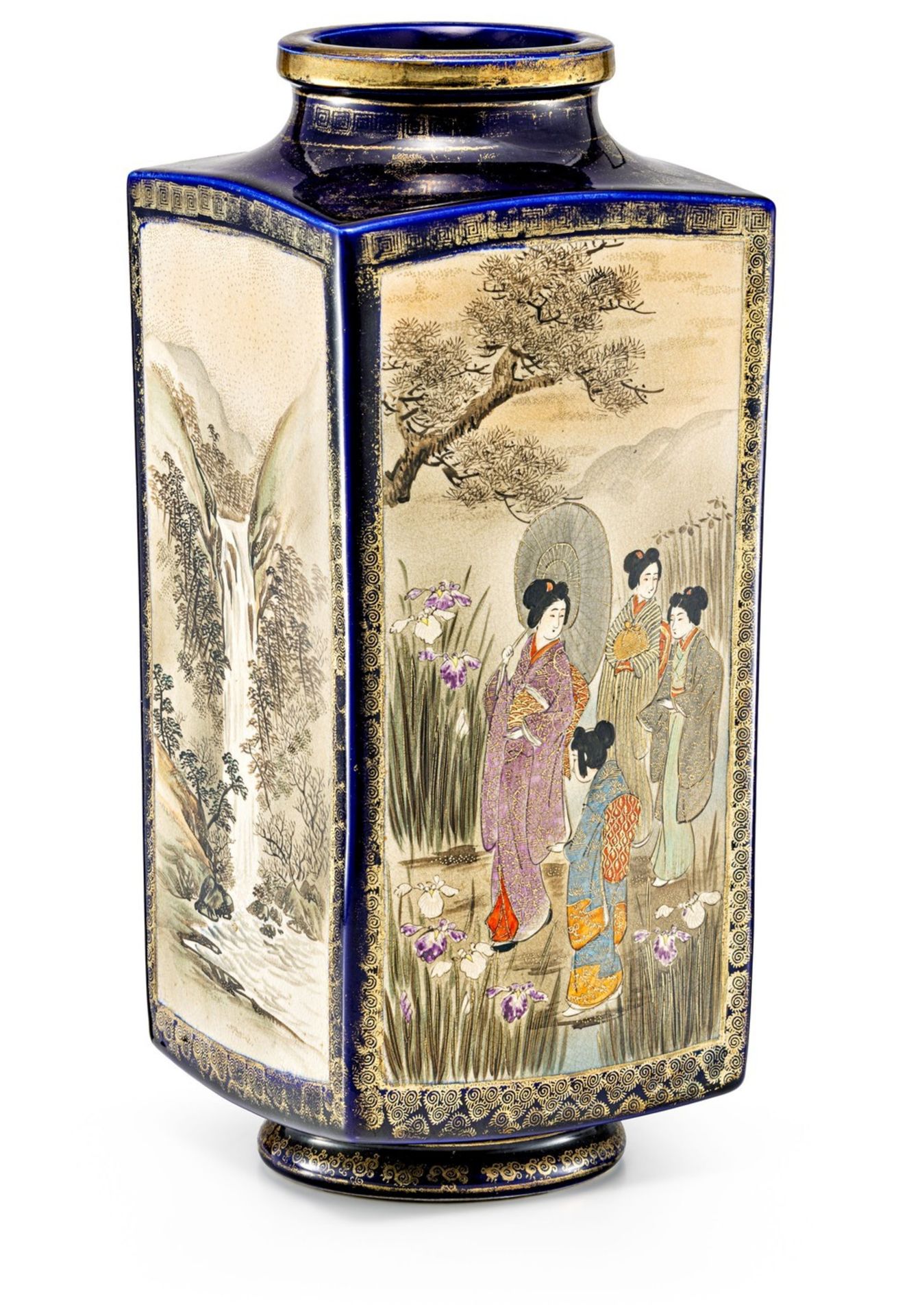 Vierkantige Satsuma-Vase Japan