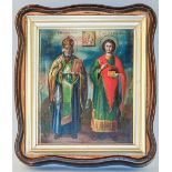Heilige Nikolaus und Panteleimon Südrussland, um 1900