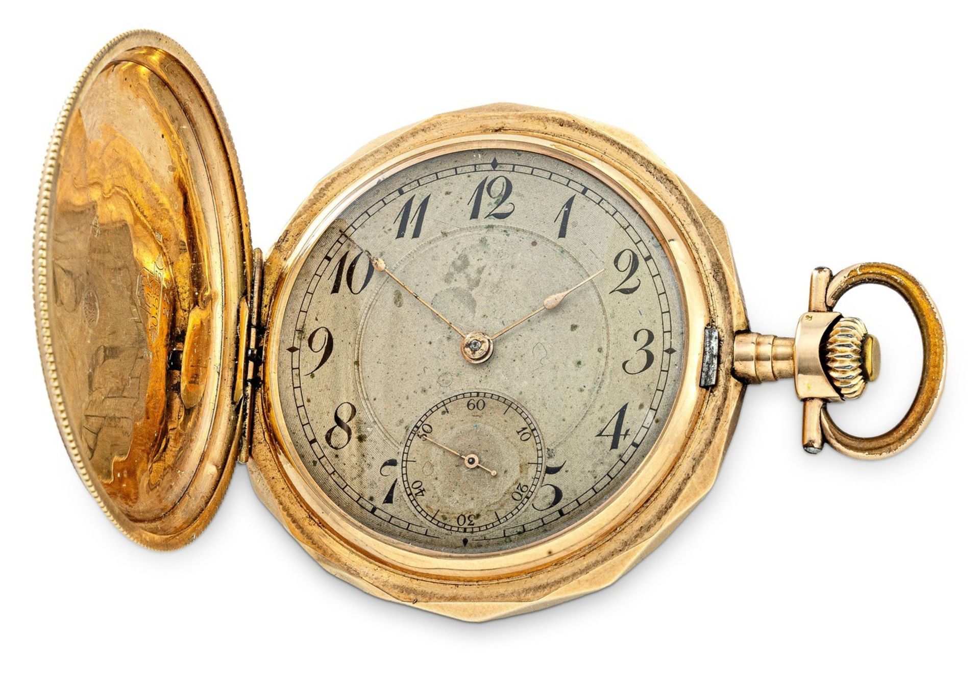 Goldene Sprungdeckel-Taschenuhr Schweiz, für den russischen Markt