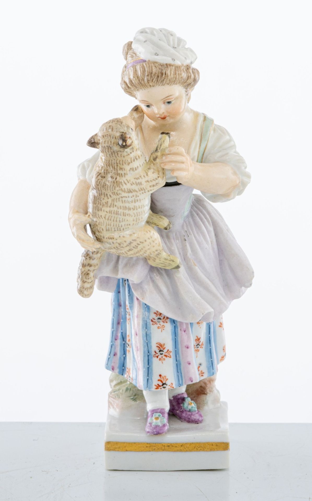 Gärtnerkind mit Lamm Meissen, 19. Jh. - Image 3 of 4