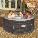 RRP £439.99 - Cleverspa Cadiz 4 Person Inflatable Hot Tub With Cleverlink App Control, Rattan Effect