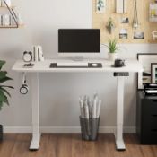 RRP £ 189.99 - Hieronymus Electric T-Shape Height Adjustable Standing Desk Size: 122 x 140 x 60cm,