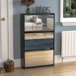 RRP £ 67.99 - 3 Drawer Mirrored Flip Down Shoe Storage Cabinet Free Standing Cabinet For Hallway