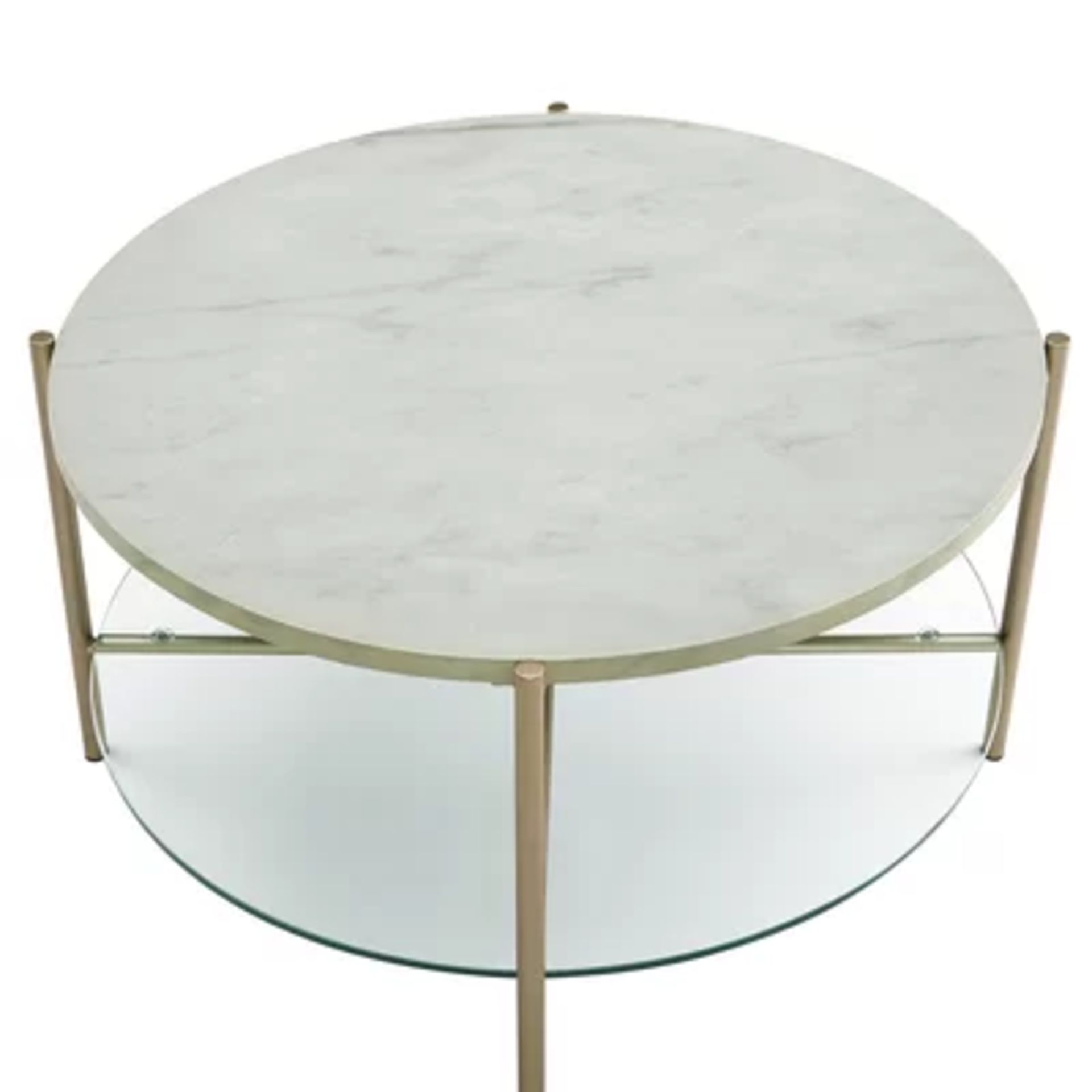RRP £ 179.99 - Adelbert Coffee Table Colour: White Marble/Gold - Image 2 of 4