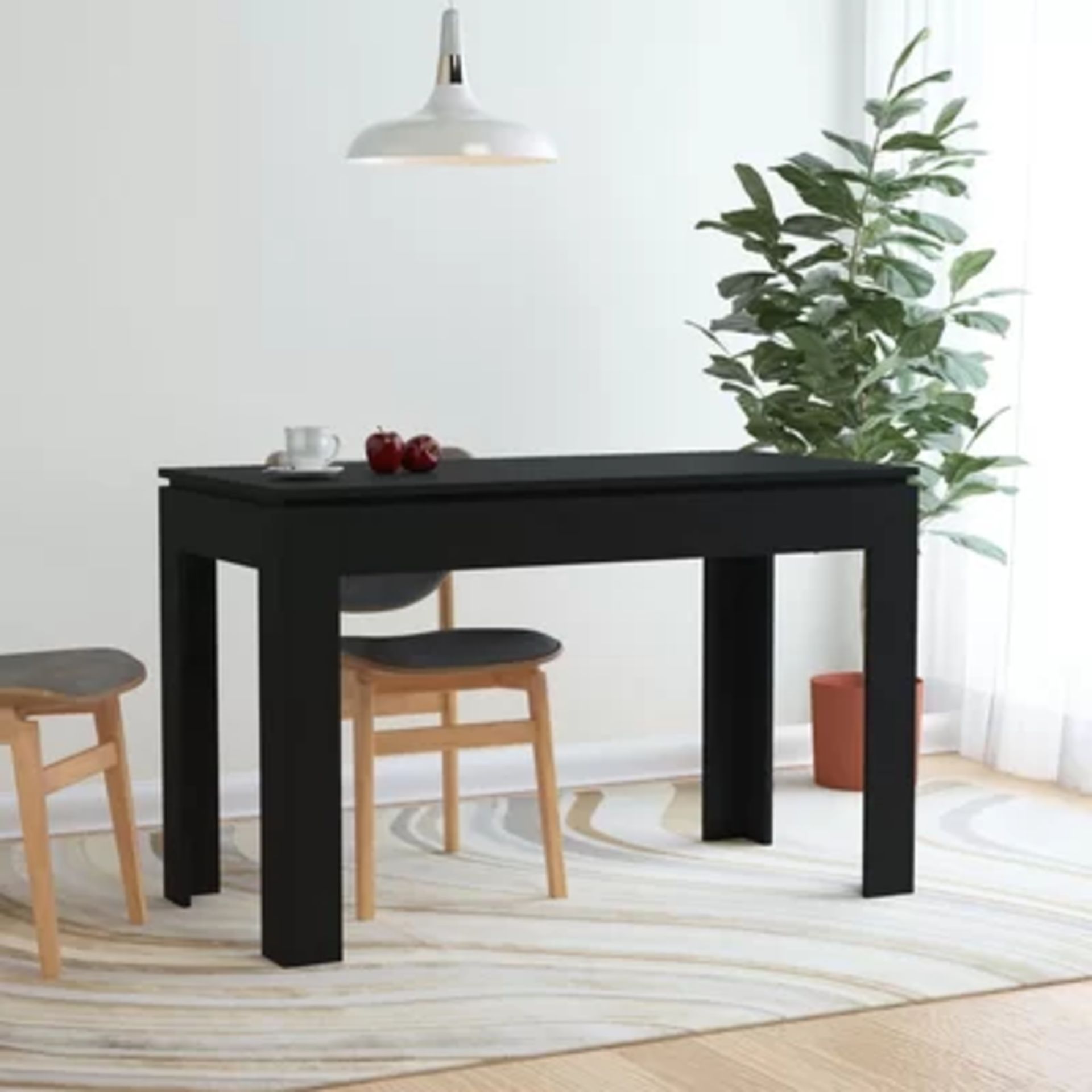 RRP £ 89.99 - Aatos Dining Table Size: H76 x L120 x W60cm, Table Top Colour: Black, Table Base - Image 3 of 4