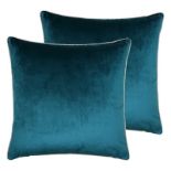 RRP £ 41.99 - Borger Cushion with Filling Colour: Teal/Blush, Fill Material: Feather