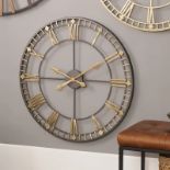 RRP £ 88.99 - Oversized Beaver Creek 80cm Wall Clock Colour: Antique Bronze/Unfinished Gold