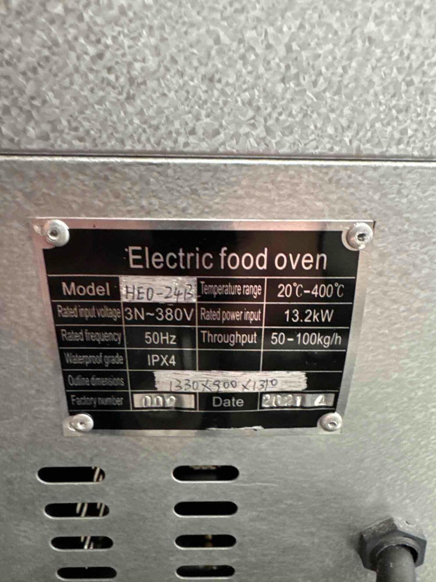 ELECTRIC FOOD OVEN, MODEL HE0-2413 - Image 3 of 6