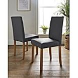 RRP £189 - PAIR AVA FAUX LESTHER DINING CHAIR