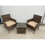 RRP Â£199 - NEW BROWN BISTRO SET. TABLE 40 X 40 X 45CM, CHAIR 52 X 56 X 83CM74