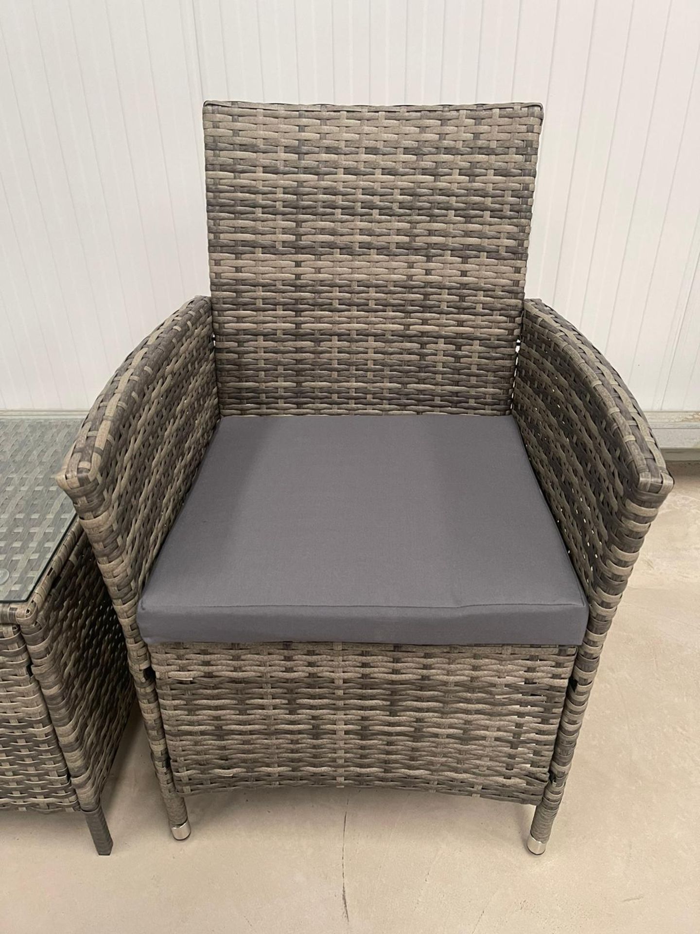 RRP Â£199 - NEW GREY BISTRO SET. TABLE 40 X 40 X 45CM, CHAIR 52 X 56 X 83CM - Image 3 of 4