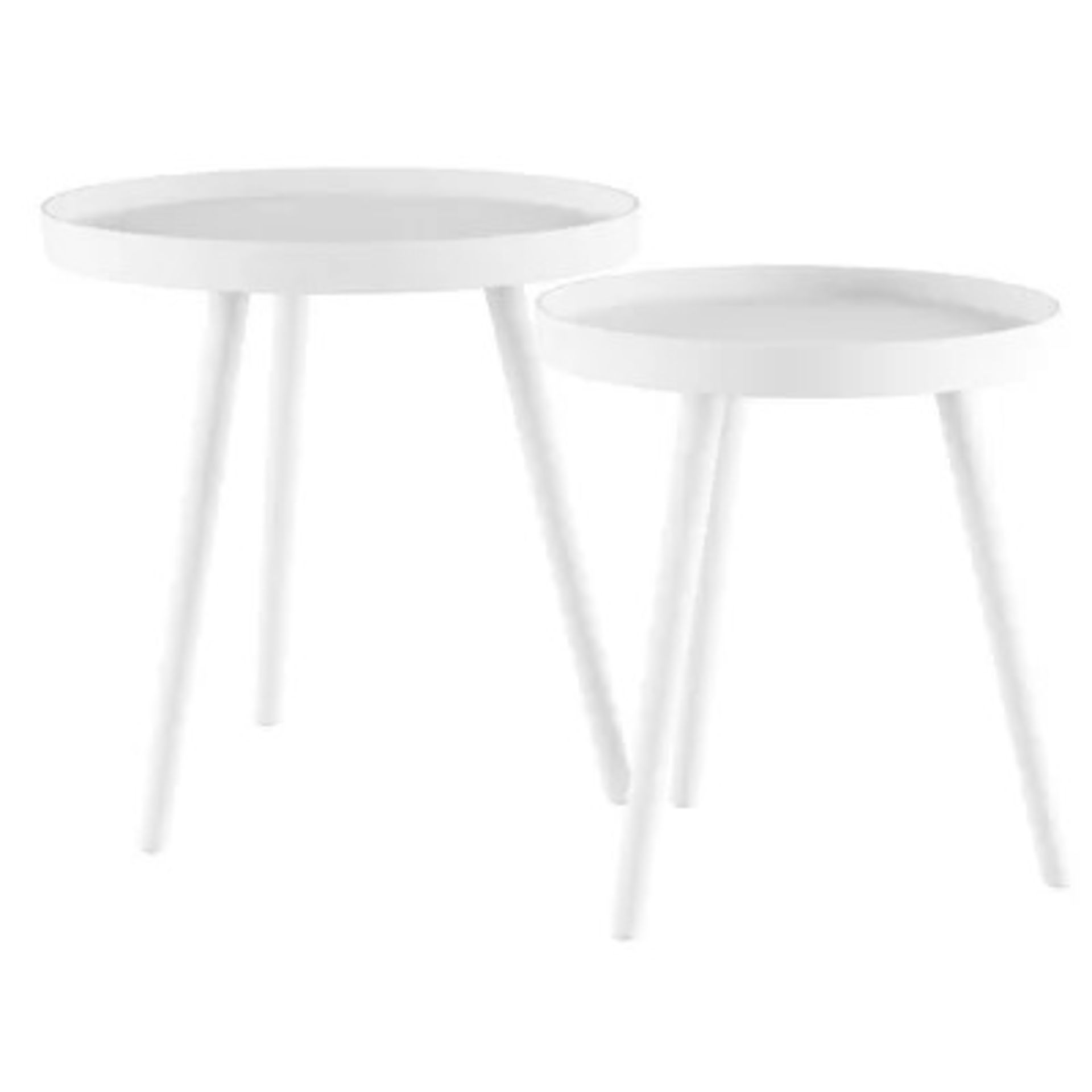 RRP £86.99 - 2 Piece Nest of Tables Colour: White - Image 5 of 7