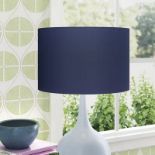 RRP £29.99 - Cotton Drum Lamp Shade Colour: Navy Blue, Size: 23cm H x 35cm W x 35cm D