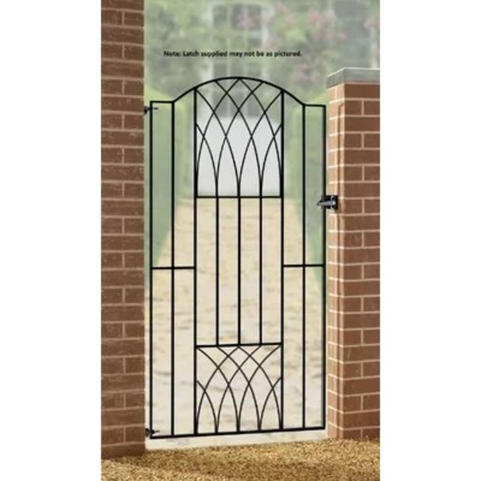 RRP £113.99 - Guero Modern Bow Top Tall Metal Garden Gate Size: 88cm W X 180cm H - Image 4 of 7