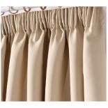 RRP £34.99 - Desmariah Pencil Pleat Blackout Thermal Curtains Colour: Beige, Panel Size: Width 117 x