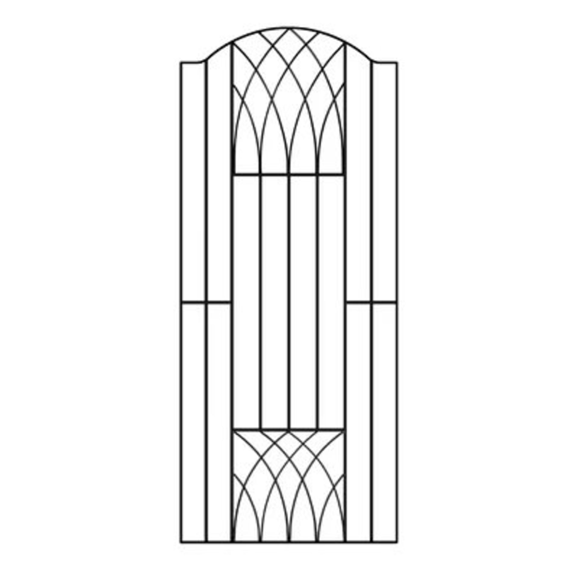RRP £113.99 - Guero Modern Bow Top Tall Metal Garden Gate Size: 88cm W X 180cm H - Image 5 of 7