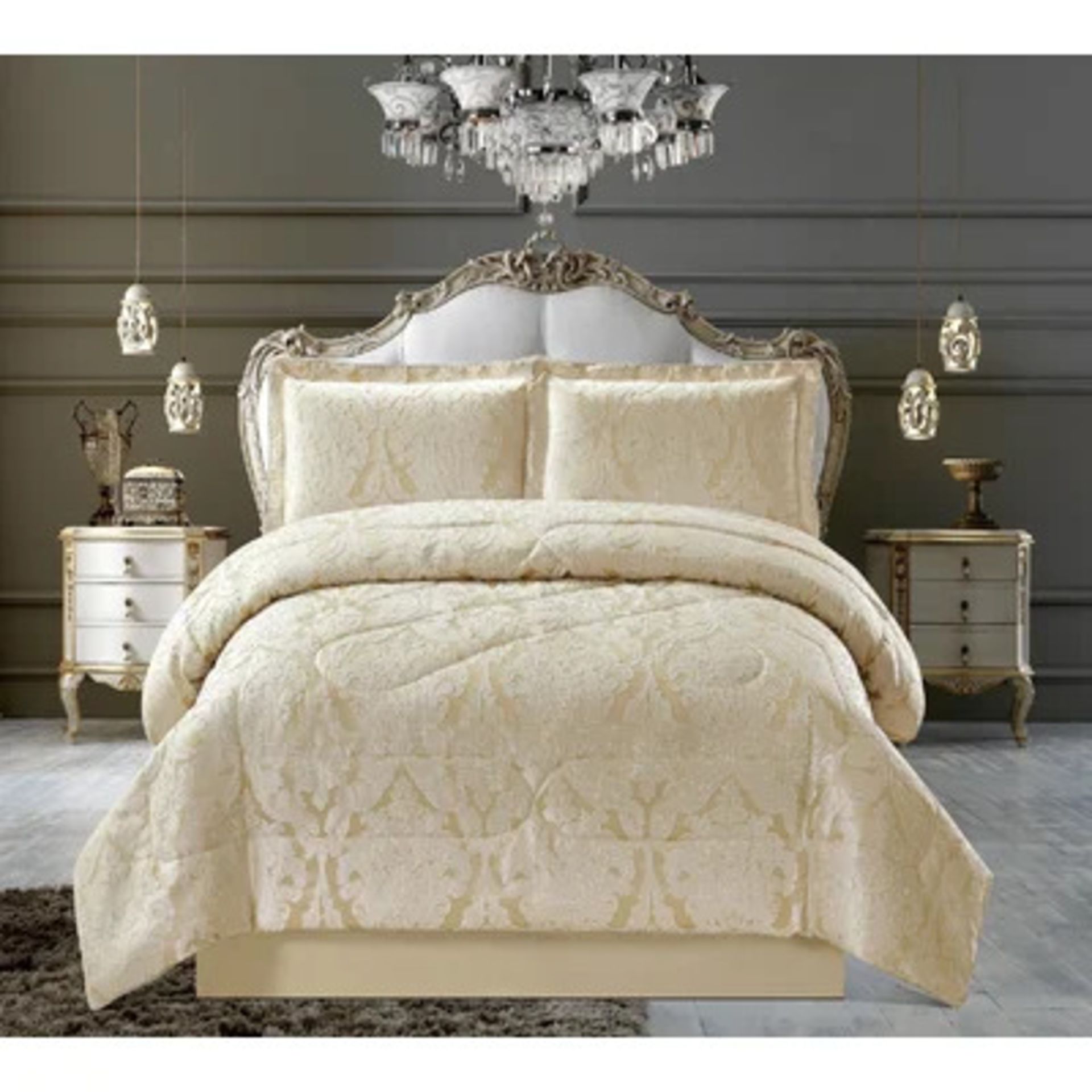 RRP £57.99 - Blosser Bedspread Set with Pillowcases Colour: Beige, Size: 240 x 260 cm Bedspread - - Image 5 of 6