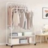 RRP £29.99 - 80.5Cm Rolling othes Clothes Rack