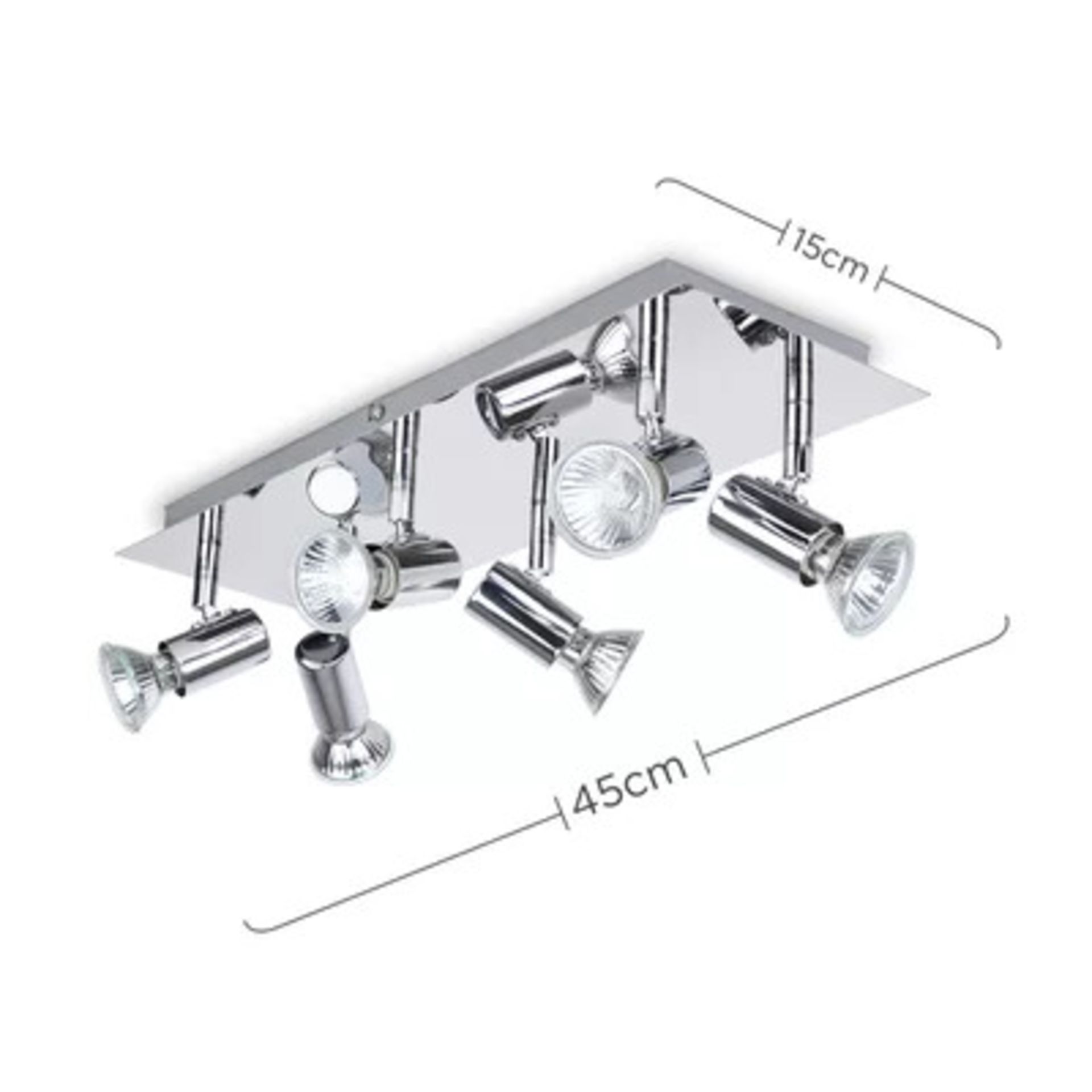 RRP £22.99 - Laverne 6-Light 45cm Ceiling Spotlight Finish Fixture: Chrome - Image 3 of 5