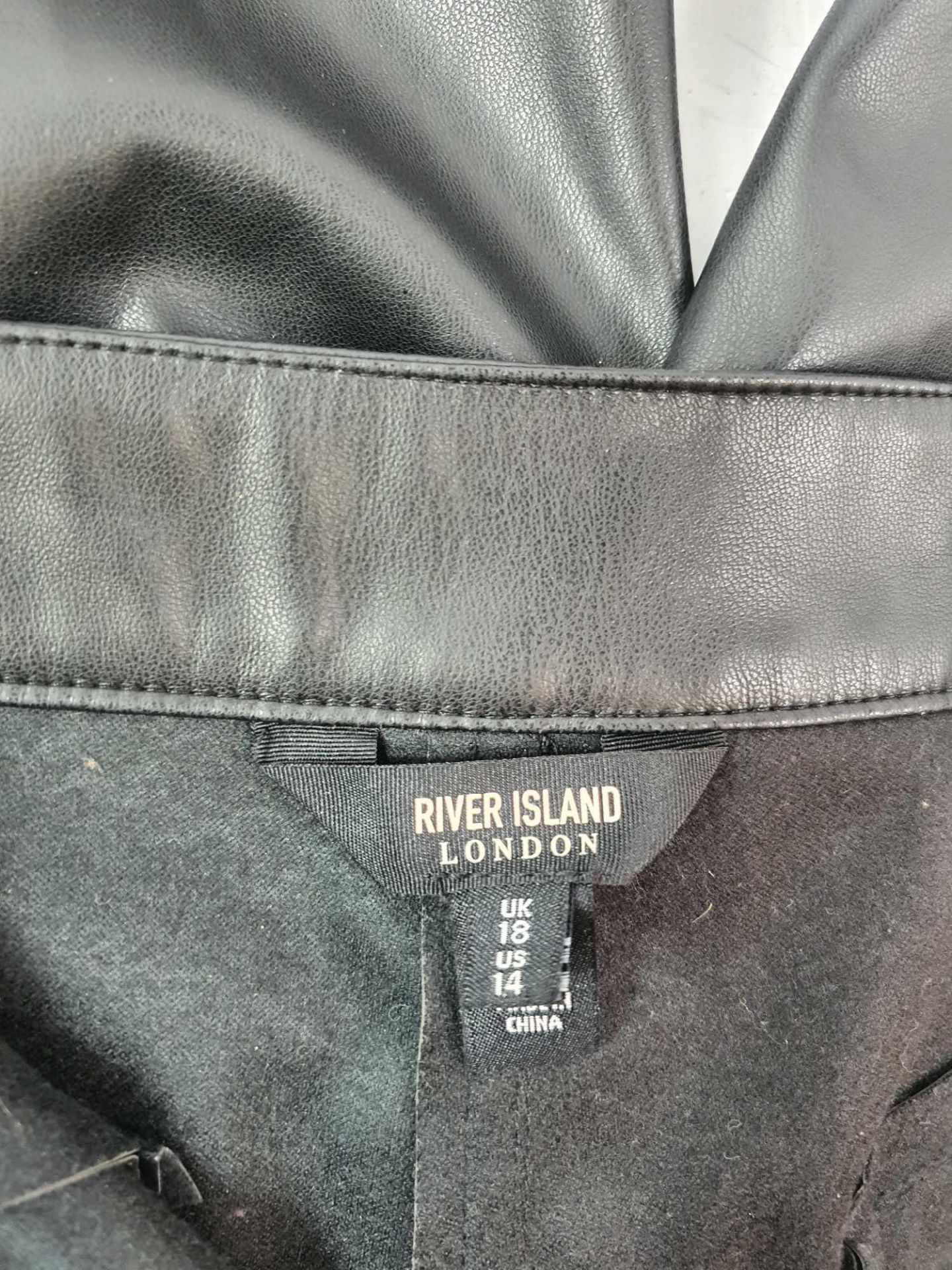 RRP £30.00 River Island PU High Waist Trouser - Black - Image 3 of 3