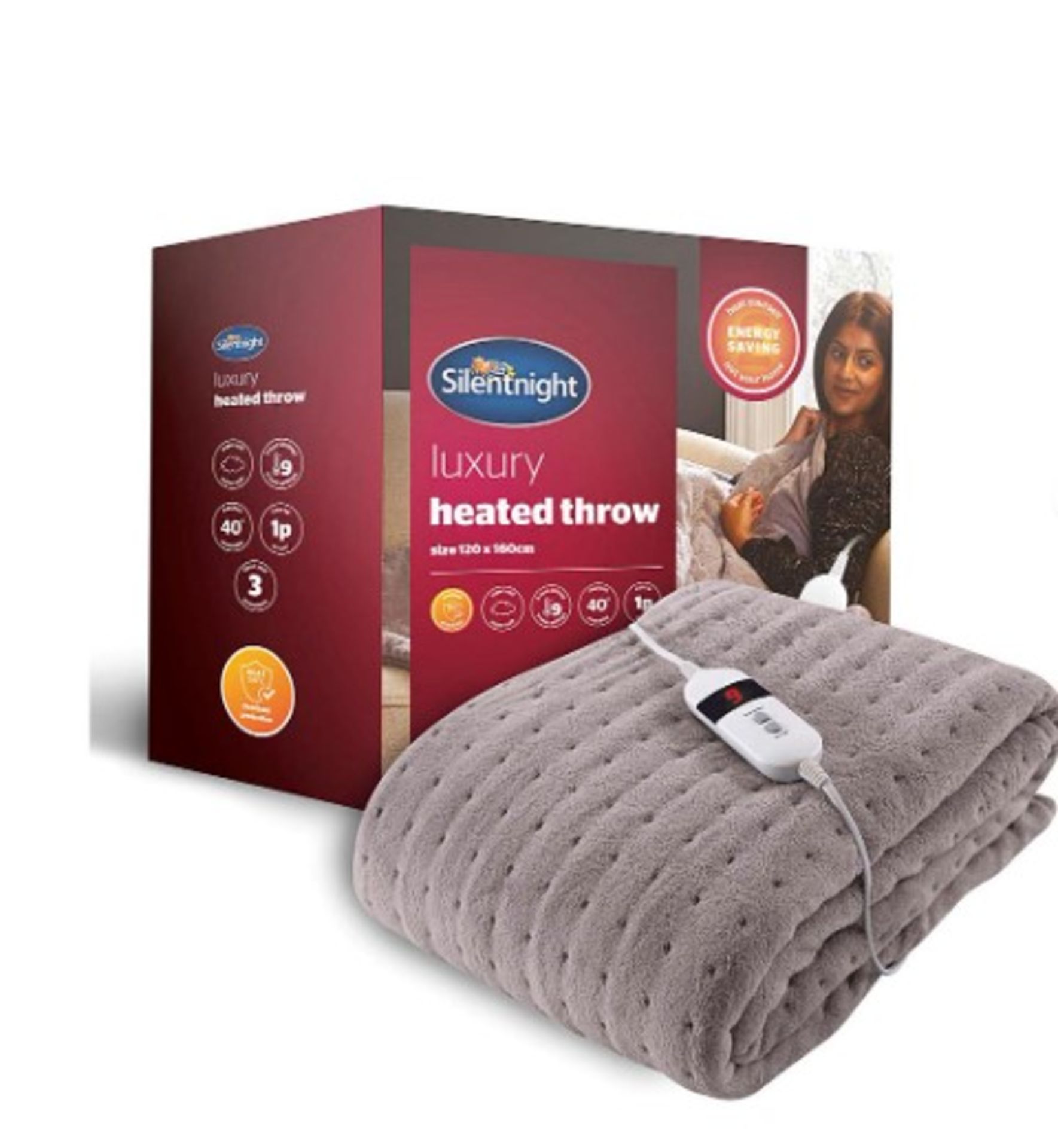 RRP £59 - Silentnight Luxury Heated Throw ZD2524