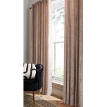 RRP £60 - Crushed Velvet Lined Eyelet Curtains UM281 CHAMPAGNE