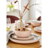 RRP £35 - Stoneware Blush 12 Piece Dinner Set LI874 BLUSH