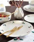 RRP £35 - Holly And Stars 12 Piece Dinner Set LP552401