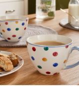 RRP £20 - Julipa Polka Dot Cappuccino Mug Set LS2293