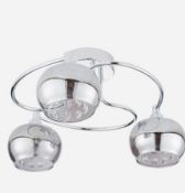 RRP £42.00 - Smoked Glass Ceiling Light GG4382/01