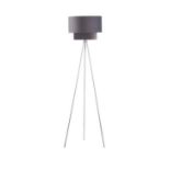 RRP £70 - Tia Two Tiered Floor Lamp - Grey/Silver TLM46