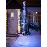 RRP £59.99 - 8ft White Waterfall Light-Up Outdoor Christmas Tree UVANG