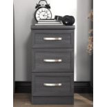 RRP £69 - Camberley 3 Drawer Graduated Bedside Chest LPLMF