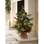 RRP £29.99 -Blue Thistle Table-Top Pre-Lit Christmas Tree VIPV3